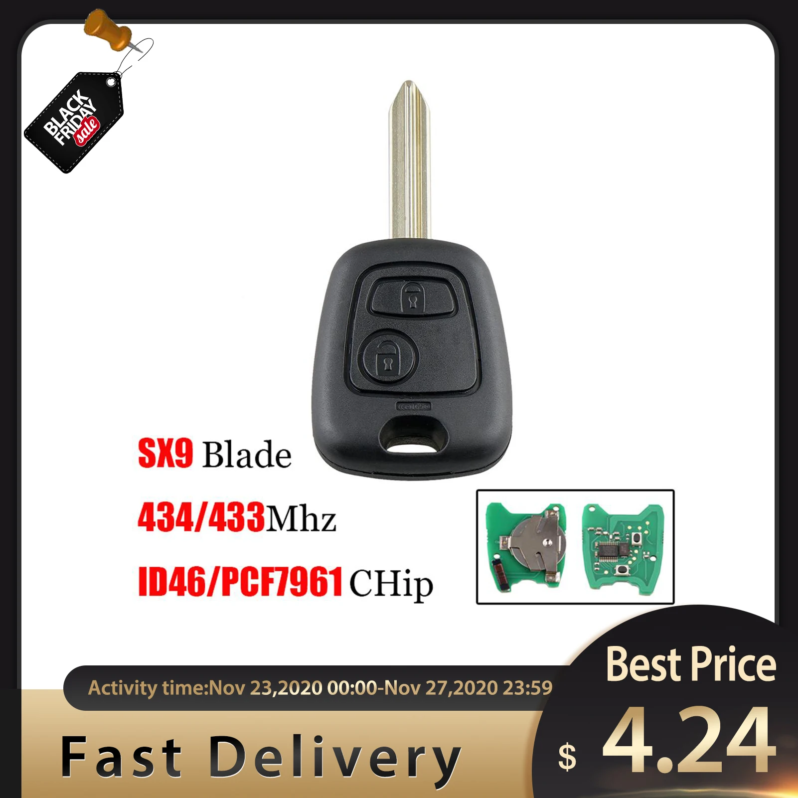 Новый 2021 автомобильный пульт дистанционного управления ключ 2 кнопки 433 МГц для