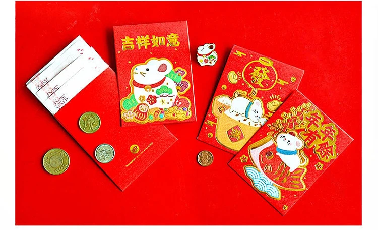 Прекрасный мультфильм крыса короткий размер красный пакет 2020 Китайский Лунный