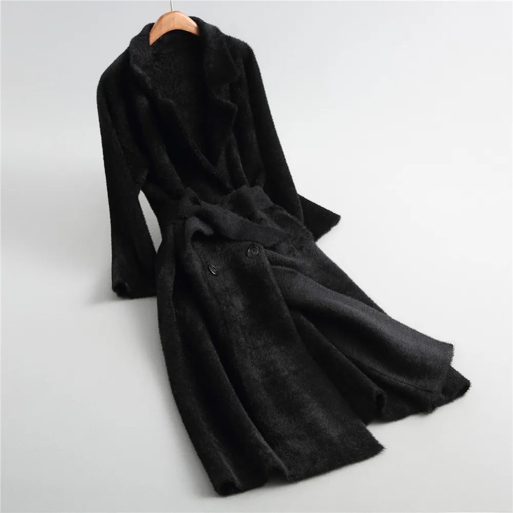 Новинка 2019 зимнее Свободное пальто Женское из искусственной норки Женская