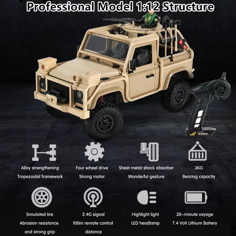 Электрическая радиоуправляемая модель машины 1:12 4WD 30 минут 2 4G сплав скелет
