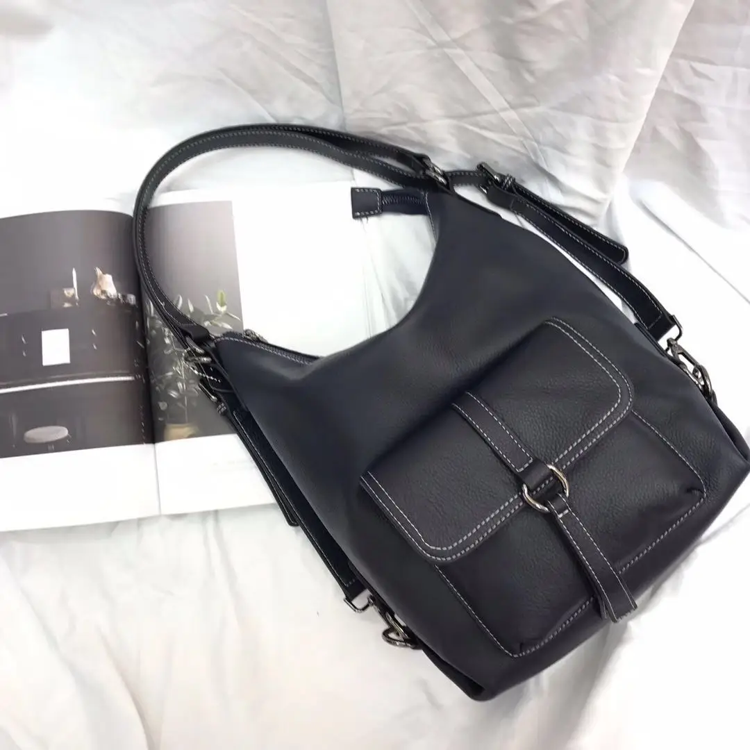 Кожаные сумки женский рюкзак двойного назначения новинка 2021 осень и зима большая