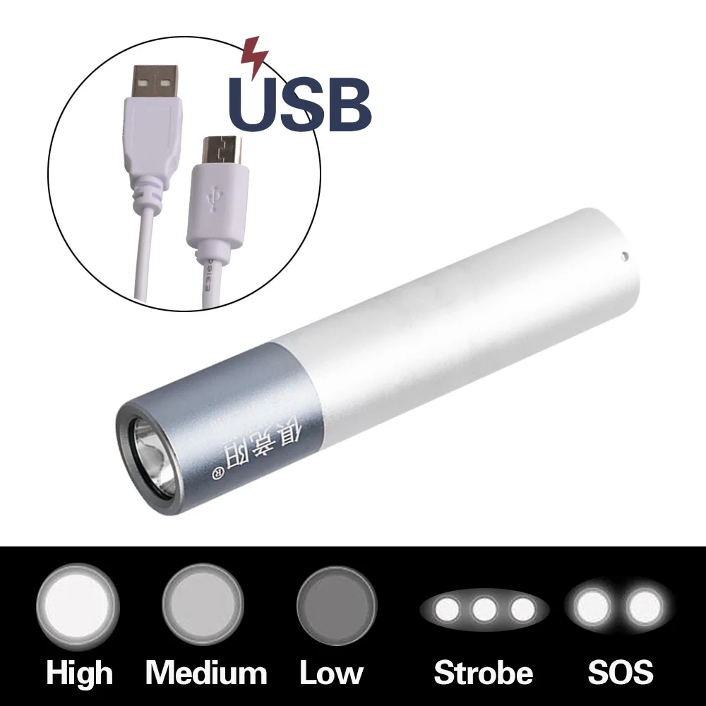 

Регулируемый фокус светодиодный фонарик 5 режимов освещения мини фонарик USB Автомобильное зарядное устройство порт для мобильный телефон з...