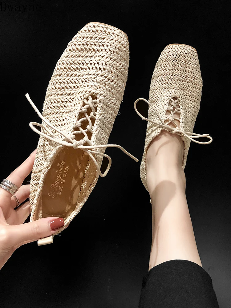 Туфли женские сетчатые однотонные повседневная обувь плоская подошва с ремешком