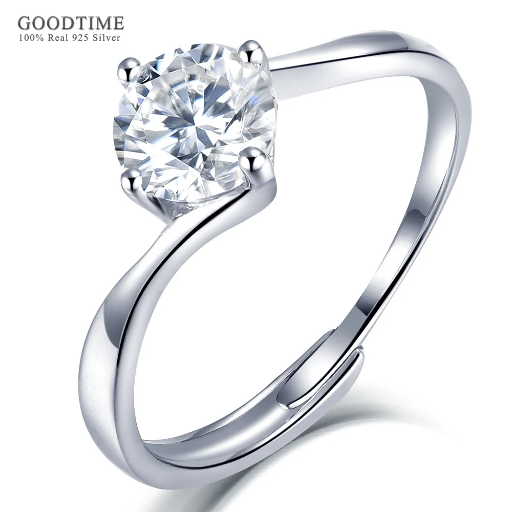 

Luxury Pure 100% 925 Sterling Silver Women Moissanite Ring Anniversary Valentine's Jewelry Gift For Office Lady