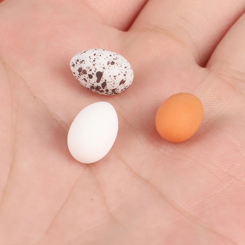 

10pcs/lot Dollhouse Miniature Simulation 1/12 Scale Eggs Food Model Pretend Play Kitchen Doll Food Accessories Toys
