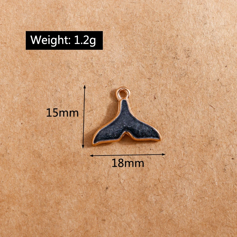 

10pcs 15*18mm Enamel Whale Tail Mermaid Tail Charms for Jewelry Making DIY Bracelets Necklace Pendants Accessories