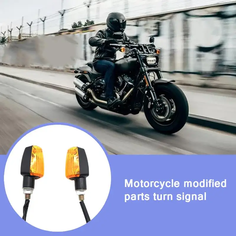 

2Pcs Motorcycle 12V Turn Signal Indicator Light Turning Amber Bulb Motorbike Lamps Tail Flasher Blinker Flash Motorbike Lamp