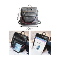 High Quality PU Leather Women Backpack Bag for Girls Teenage Shoulder School Bag Multi-use Daypack Knapsack Hand Bag Crossbody