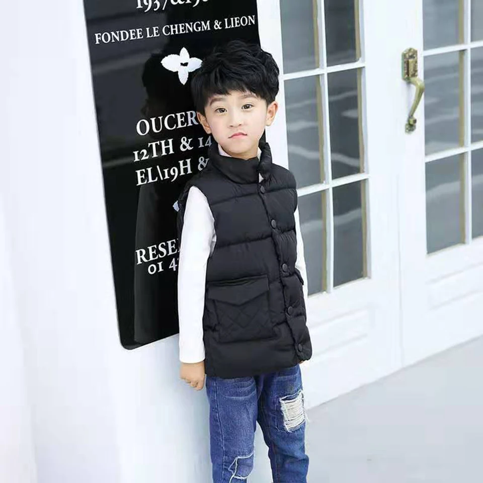 Жилеты для девочек и мальчиков коллекция 2019 года осенне зимний новый модный