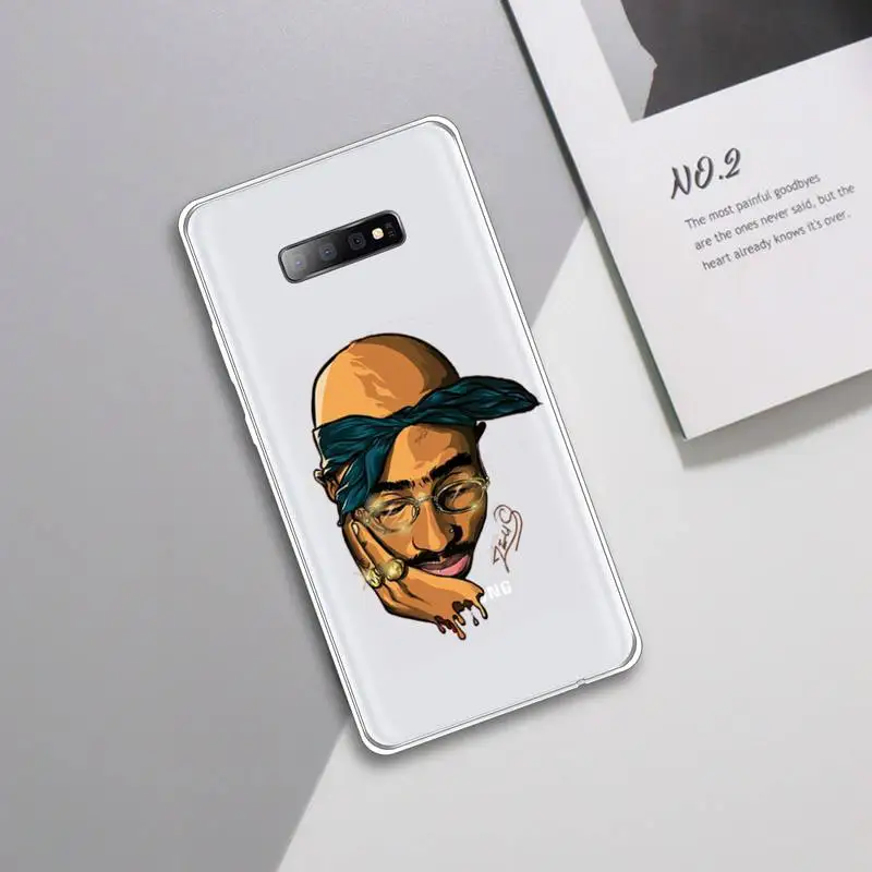 

Rapper 2pac American singer Phone Case Transparent For Samsung Galaxy A 71 21s S note 8 9 10 plus 20 ultra