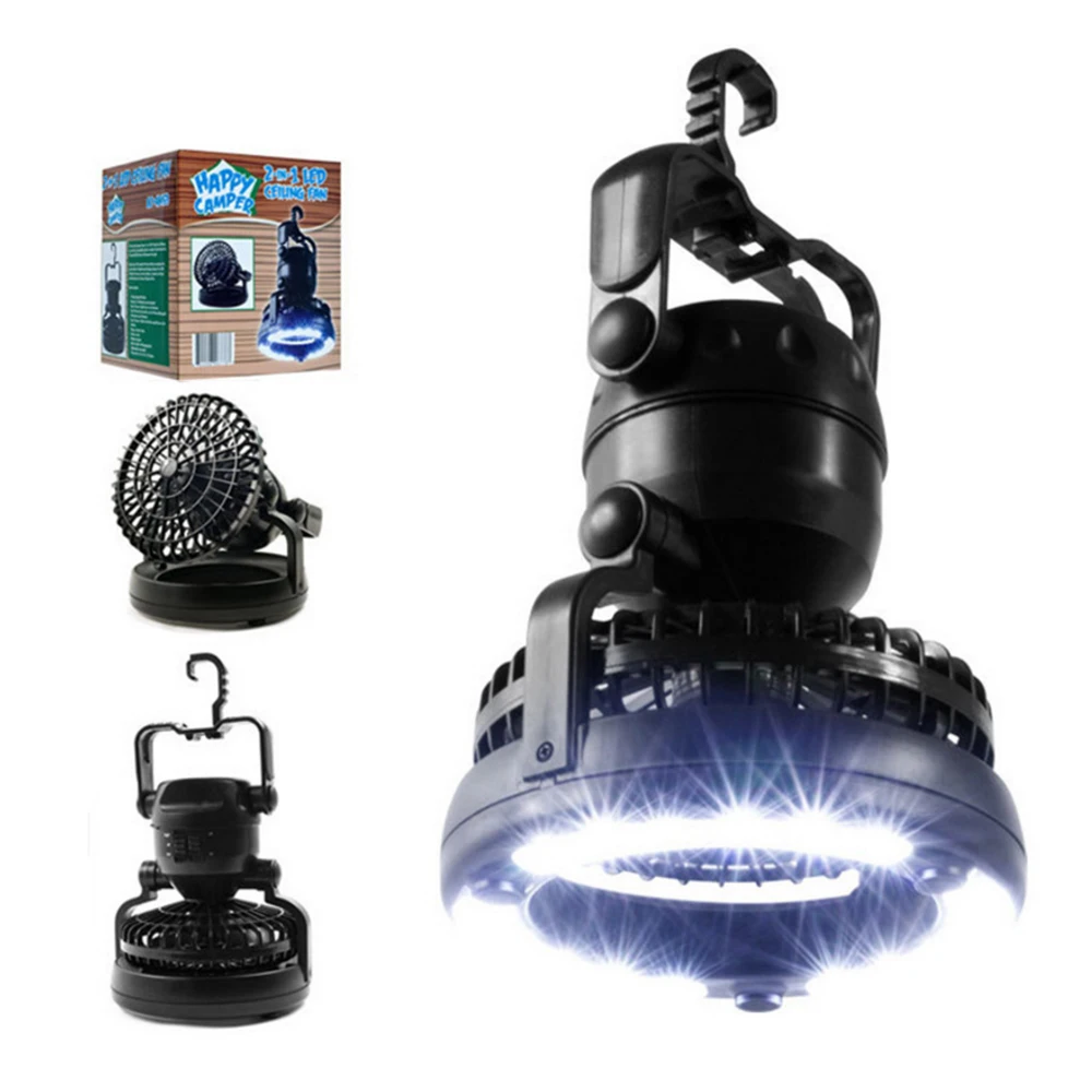 

2 in 1 Portable 18 LED Tent Camping Light With Ceiling Fan For Outdoor Hiking Fishing Multifunction Emergency Flashlight Lamp
