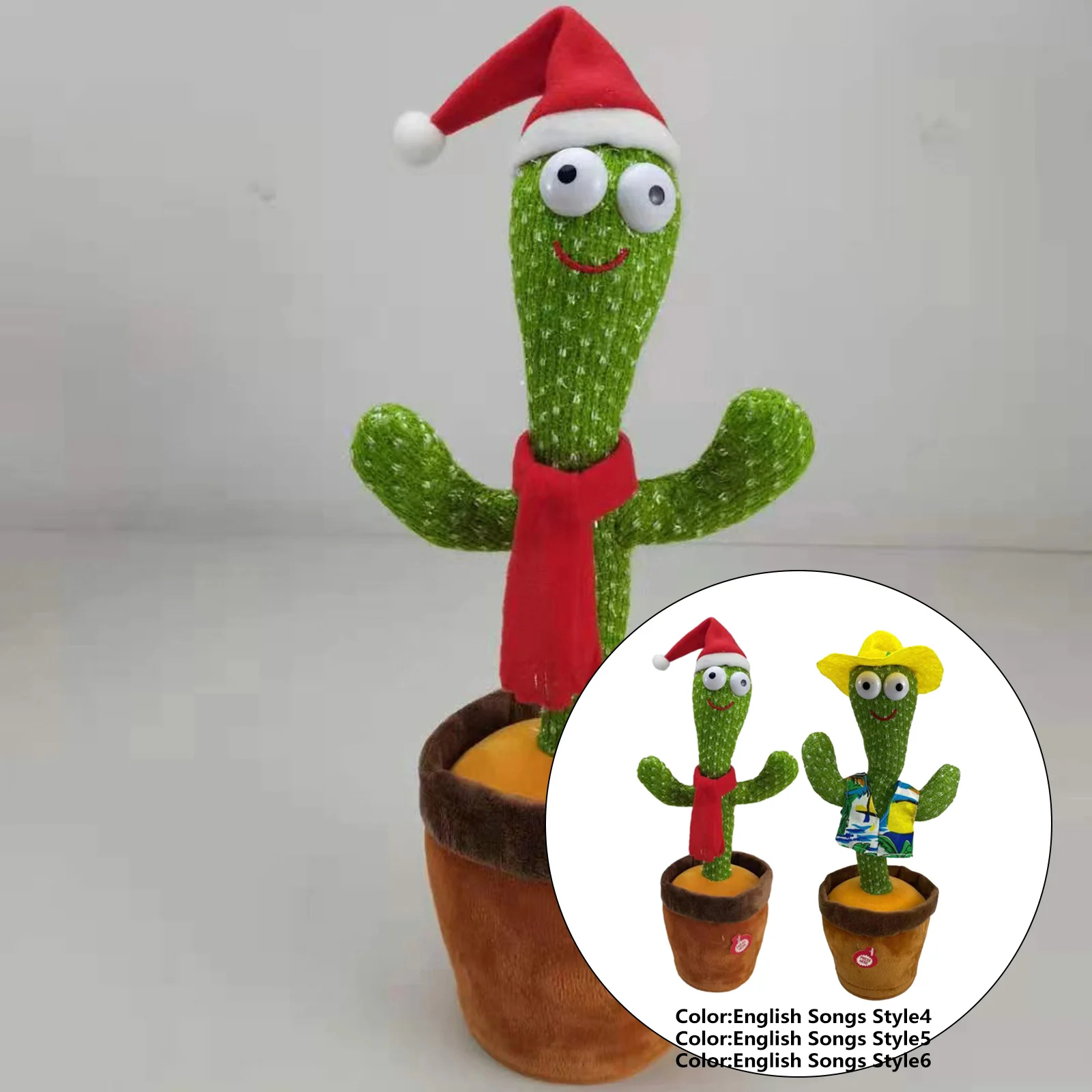 

Cute Electric Dancing Cactus Plants Plush Toy Shake Twist Singing Educational Novelty Countertop Decoration Ornaments