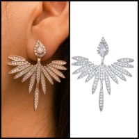 amc high quality angel wings drop earring for women luxury long dangle earrings aaa cubic zirconia bridal party jewelry gift