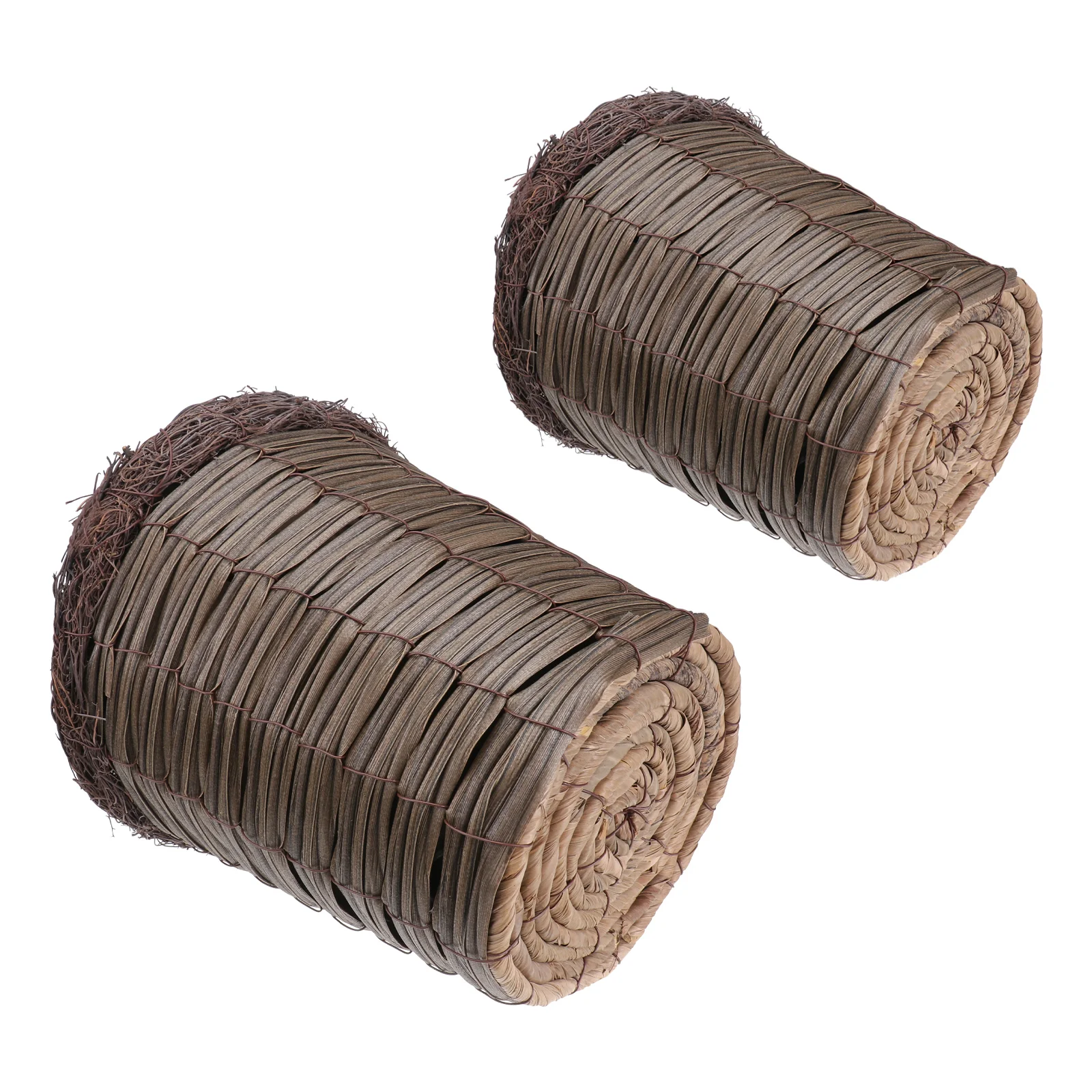 

2Pcs Imitation Rattan-Woven Flowerpots Round Plant Pots Simple Plants Container