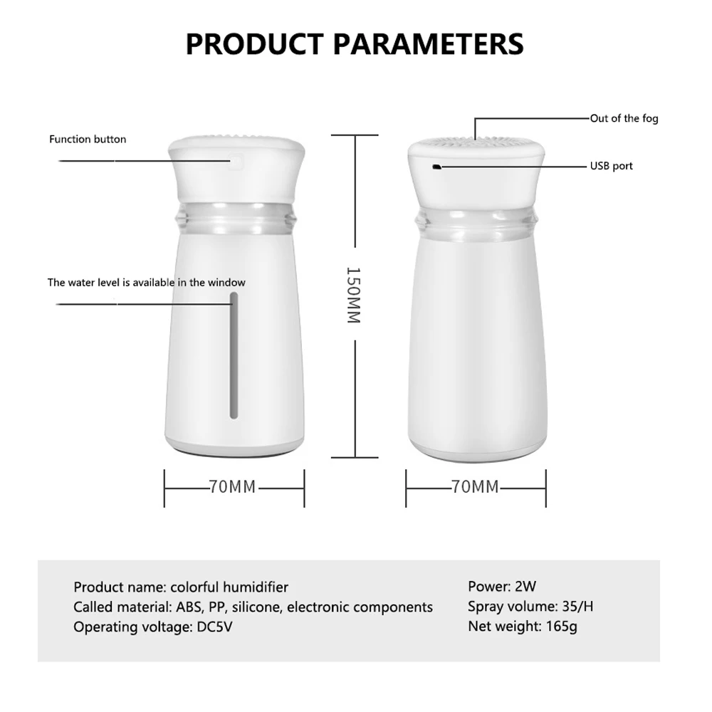 Мини-освежитель воздуха 250 мл USB-увлажнитель для дома ультразвуковой увлажнитель