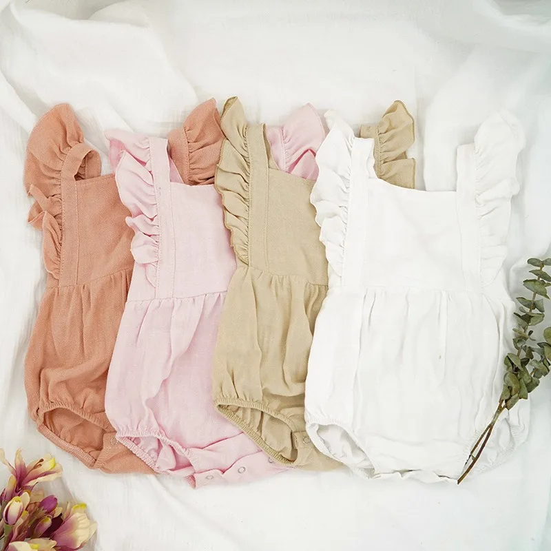 Новинка 2020 года Одежда для маленьких девочек Цельный сиамский комбинезон