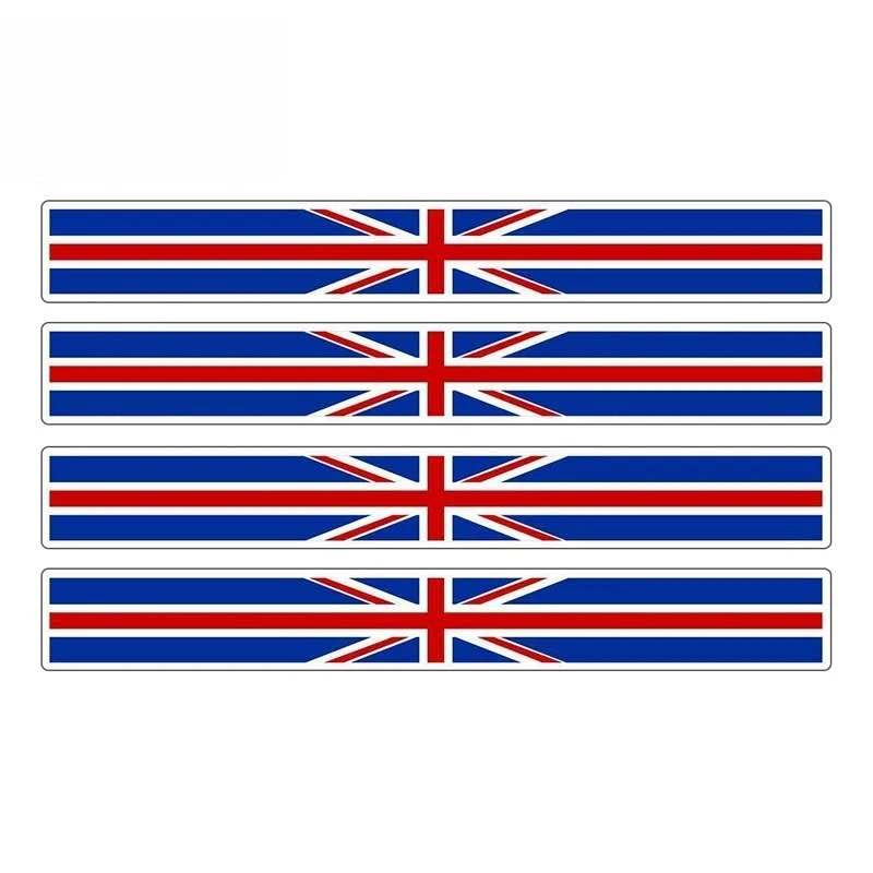 

SZWL 4 X Car Stripe England Flag Sticker British United Kingdom UK Car Stickers Vinyl Decal for Automobile Bike Moto,13cm*1cm