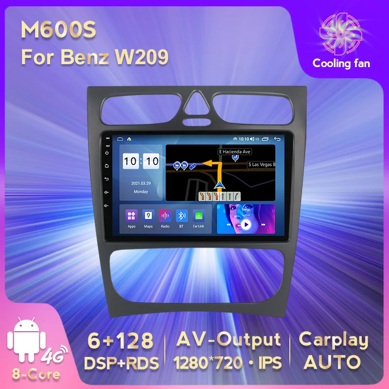 

4G Lte Android 10,0 DSP Автомобильный мультимедийный плеер для Mercedes Benz CLK W209 W463 W208 Радио Стерео навигация GPS 2Din без DVD
