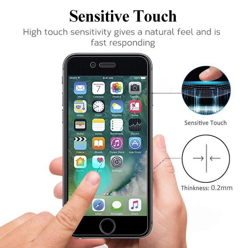 Защитное стекло закаленное для iPhone 8/7/6 plus/6s/8plus/7plus/S6/aiphone Tremp/ipone | Мобильные