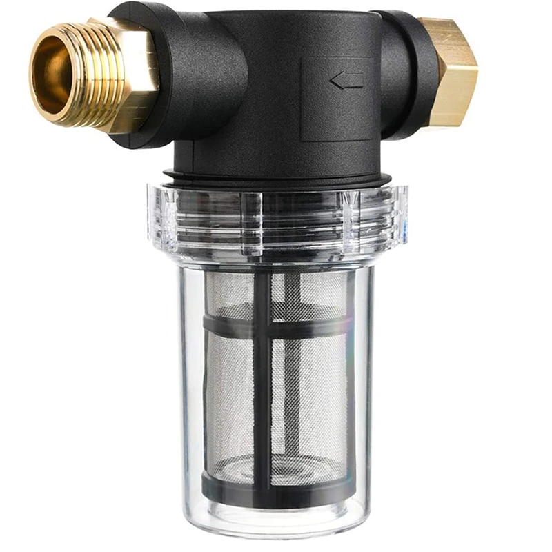 

HOT Garden Hose Filter for Pressure Washer Inlet Water, Sediment Filter Attachment, with 100 Mesh and 40 Mesh Screen