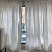 jacquard solid white thicken curtains for living room europe geometric blackout window drapes for bedroom balcony special price