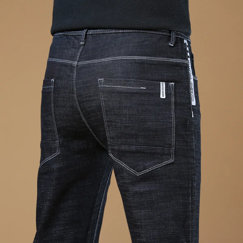 Новые мужские брендовые джинсы модные повседневные облегающие прямые с высокой