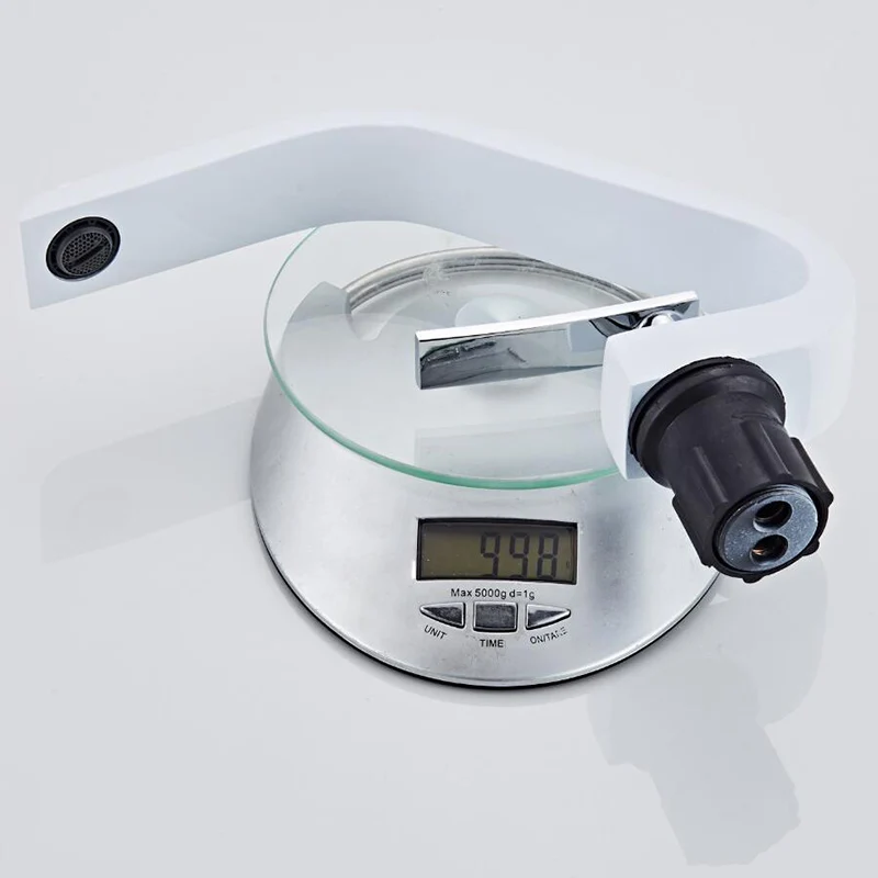 

Luxury Basin Faucets Modern White Chrome Brass Bathroom Sink Faucet Single Handle Hole Toilet Bath Mixer Water Tap Crane LY6112W