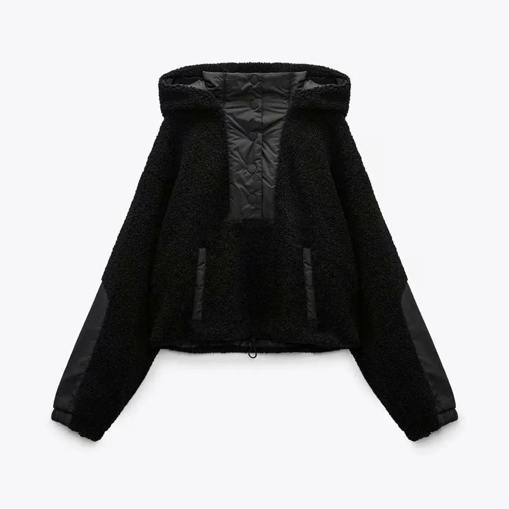 

Женская флисовая куртка Za, винтажная куртка с длинным рукавом и узором, шикарная верхняя одежда, осень 2021