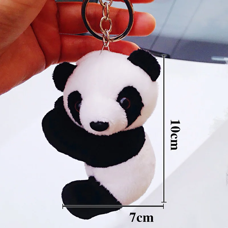 

Chinese Panda Shape Keychain For Men Women Backpack Bag Pendant Cute Plush Doll Key Ring Gift Trinket Fashion Car Key Holder