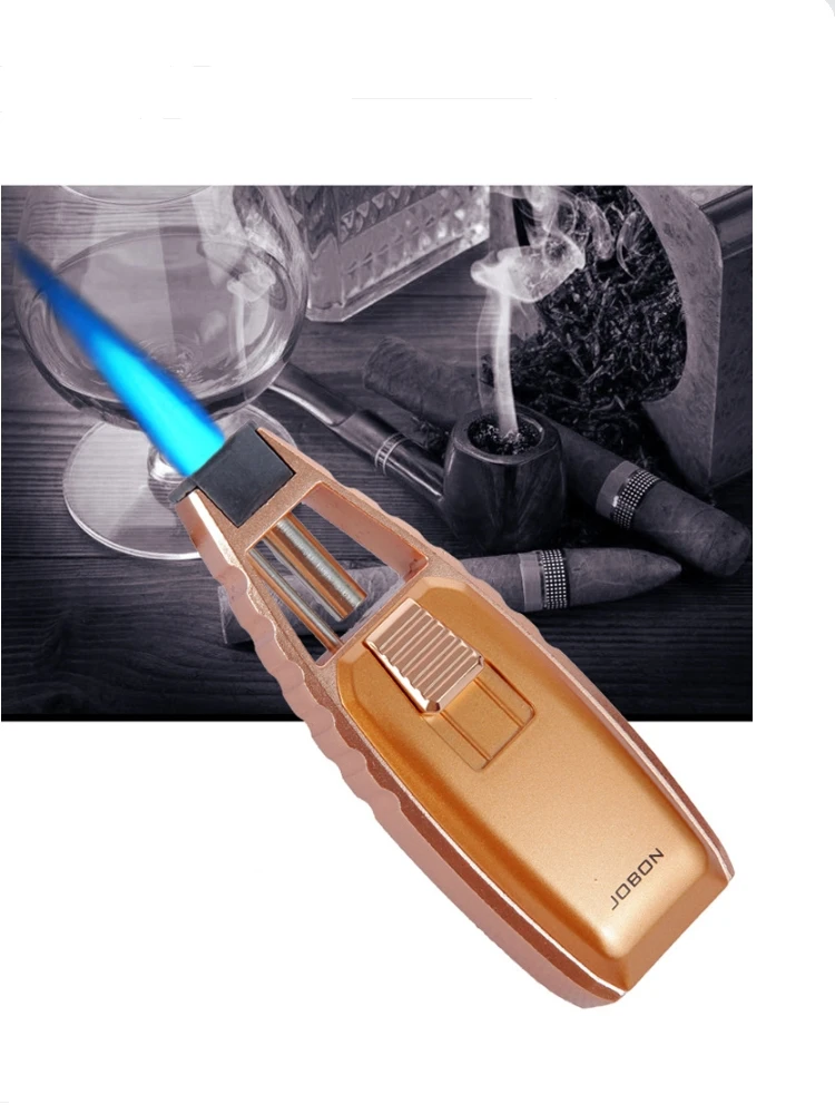 jobon luxury cigar lighter spray gun jet torch lighter turbo inflatable gas kitchen bbq windproof butane lighter gadgets for men free global shipping