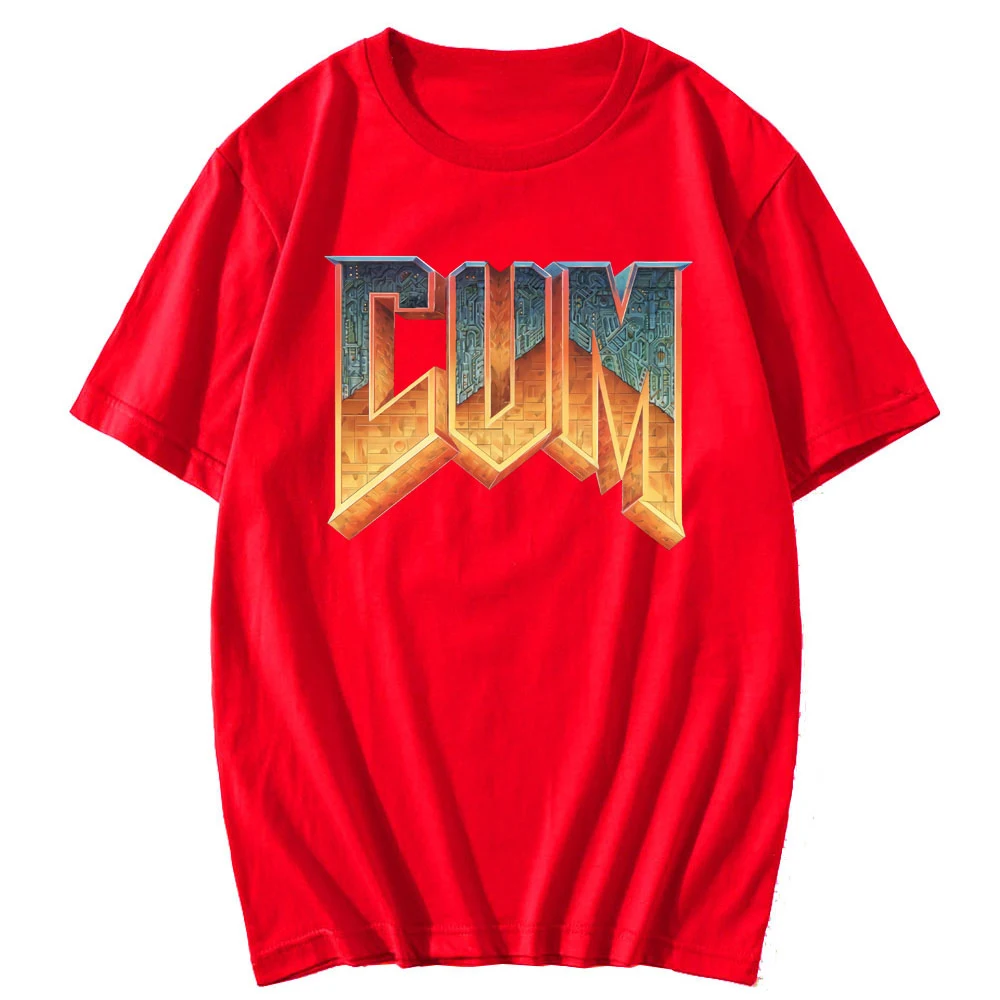 Футболка Doom Cum Мужская/женская с коротким рукавом модная повседневная тенниска