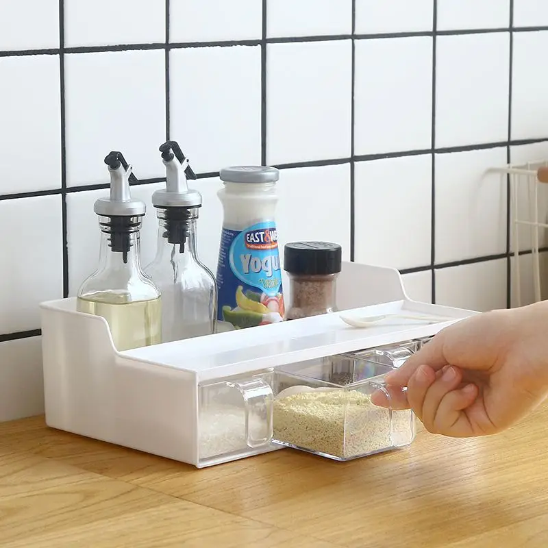 1 шт. многофункциональная большая емкость ящик типа приправа коробка с ложкой