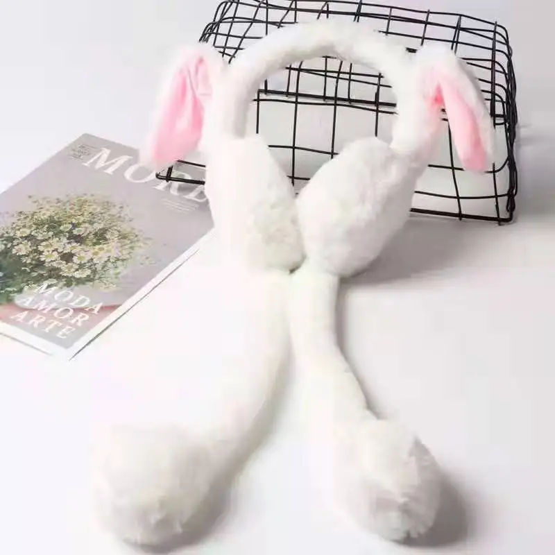 

2020 New Cute Plush Rabbit Earmuff Ear Muffs Women Winter Warm Lovely Rabbit Fur Cartoon Earmuffs Thicken Plush Ear Protection D