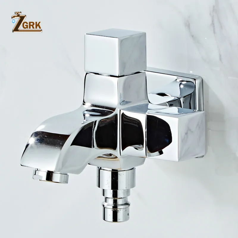 

Brass Washing Machine Taps Double Outlet Mop Pool Tap Only Cold Water Faucet Black Chrome Golden Bathroom Wall Mounted Faucet