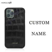 CUSTOM NAME Horologii Luxury Leather Phone Case For IPhone X 8 7 Plus 11 12 13 Pro Case Protective Cover Genuine Leather