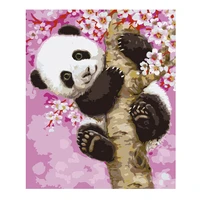 cherry panda animal diy digital painting by numbers modern wall art canvas paint holiday birthday gift home decor big size