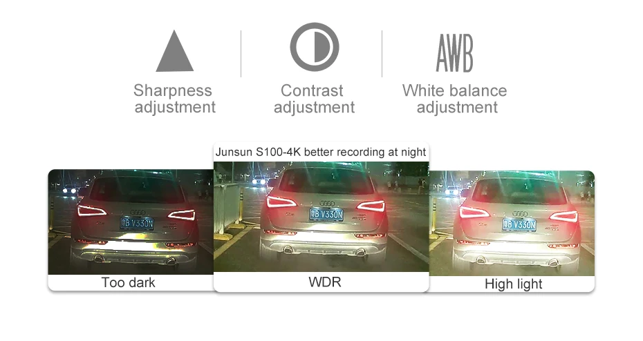 Junsun 4k Автомобильный ВИДЕОРЕГИСТРАТОР 2160 P Сверхвысокое разрешение WiFi Манипуляции Новатэк 96660 Универсальный Автомобильный Видеорегистратор DVR Камеры Видео Регистратор рекордер gps отслеживание ночного Версия