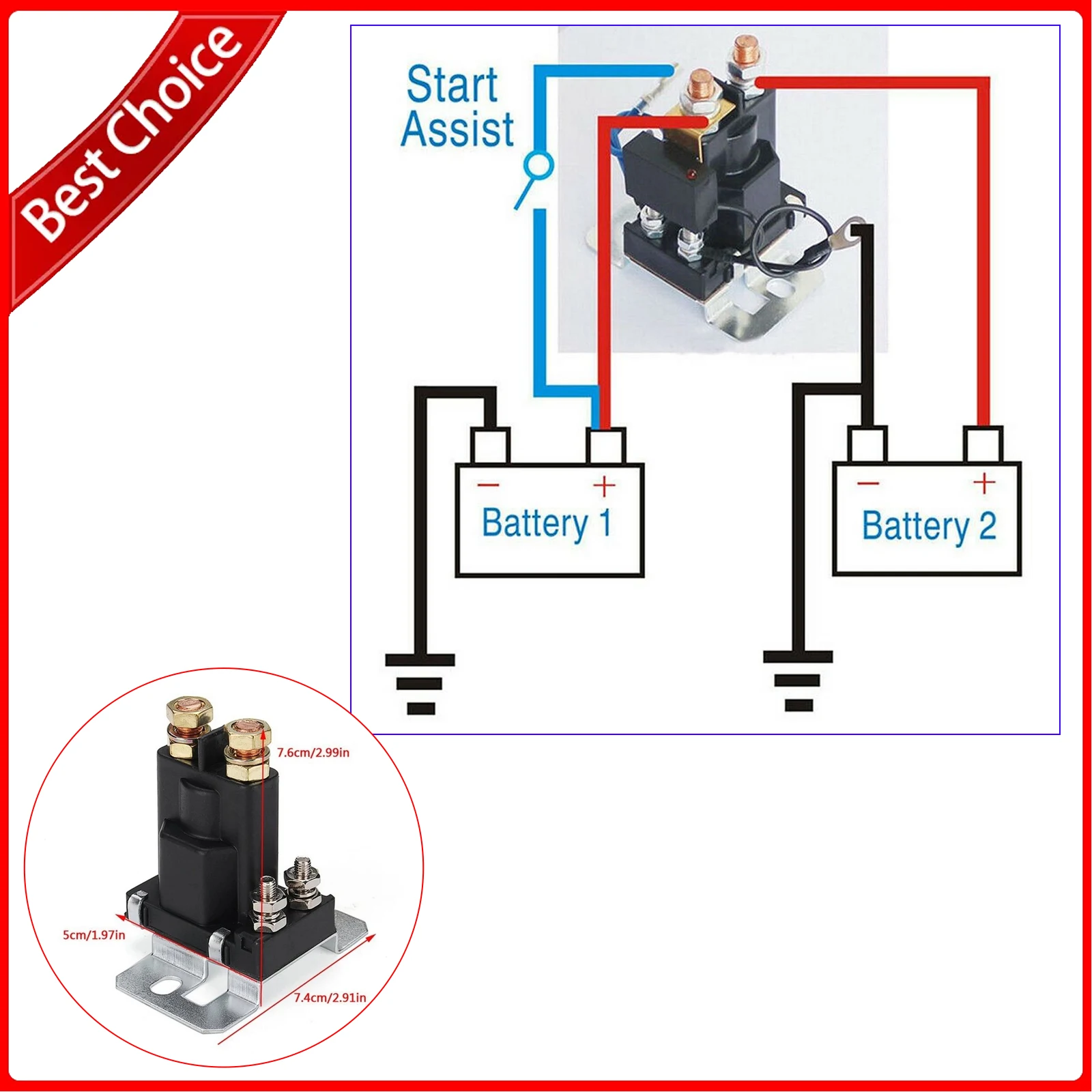 4 Terminal 12V AMP 500A Relay Car Starter Stop Button Power Switch Dual Battery Isolator  Truck Parts Car Products