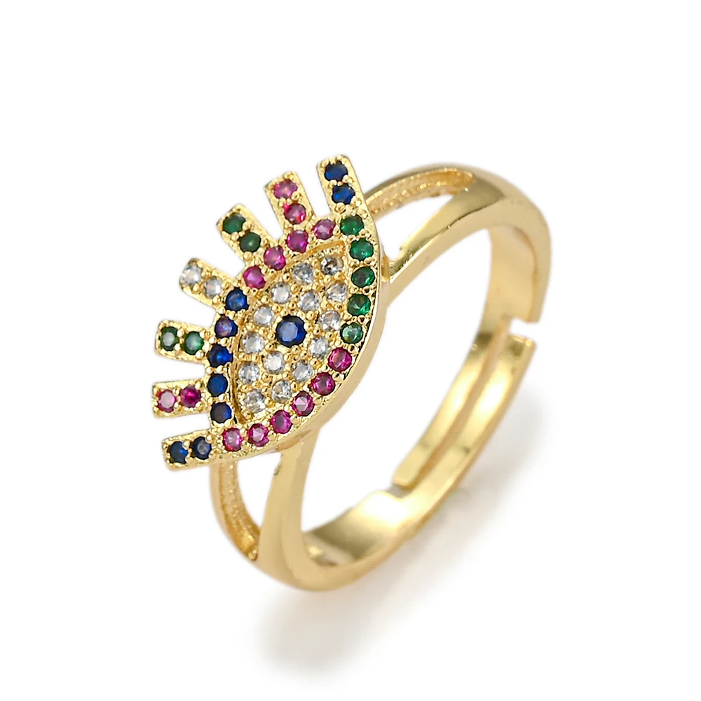 Новинка 2021 креативные металлические Золотые открытые кольца от сглаза женские