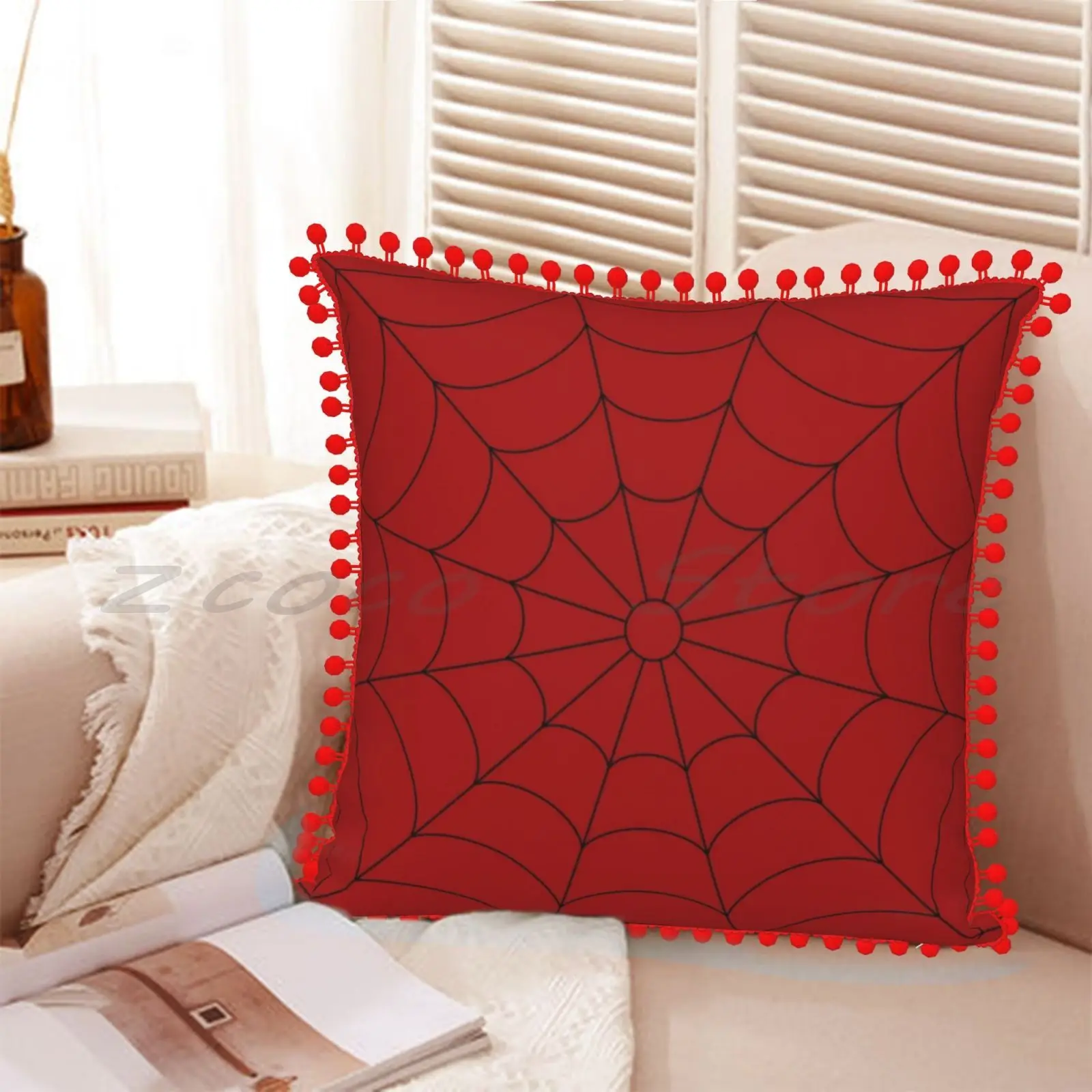 Паутина искусственный рисунок льняная плюшевая бархатная ткань подушка чехол