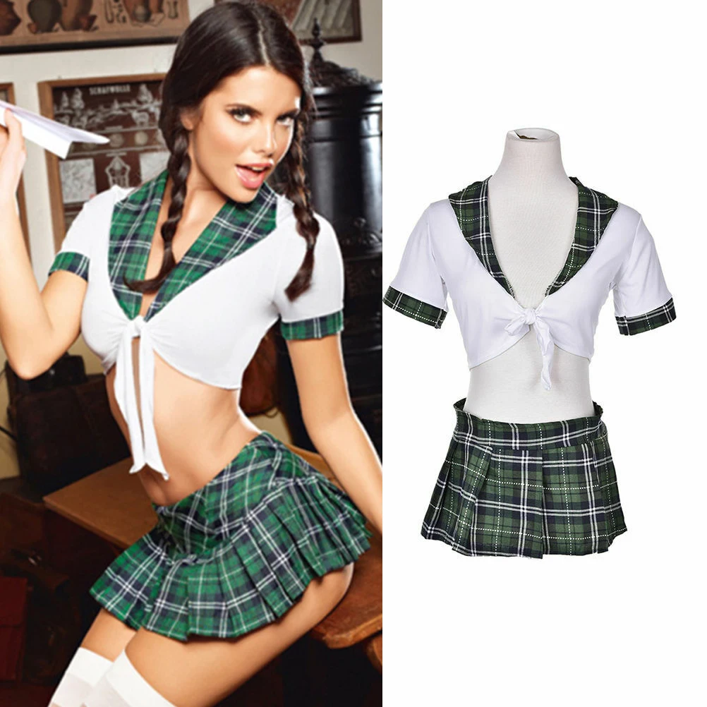 

Женское Сексуальное белье для взрослых школьница ролевые игры Косплей Костюм в клетку для косплэя из пикантные эротические костюмы сексуа...