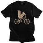 Крутая велосипедная футболка с изображением белки, Мужская хлопковая футболка, Уникальные футболки с короткими рукавами, футболка с изображением животных из мультфильмов, облегающая одежда