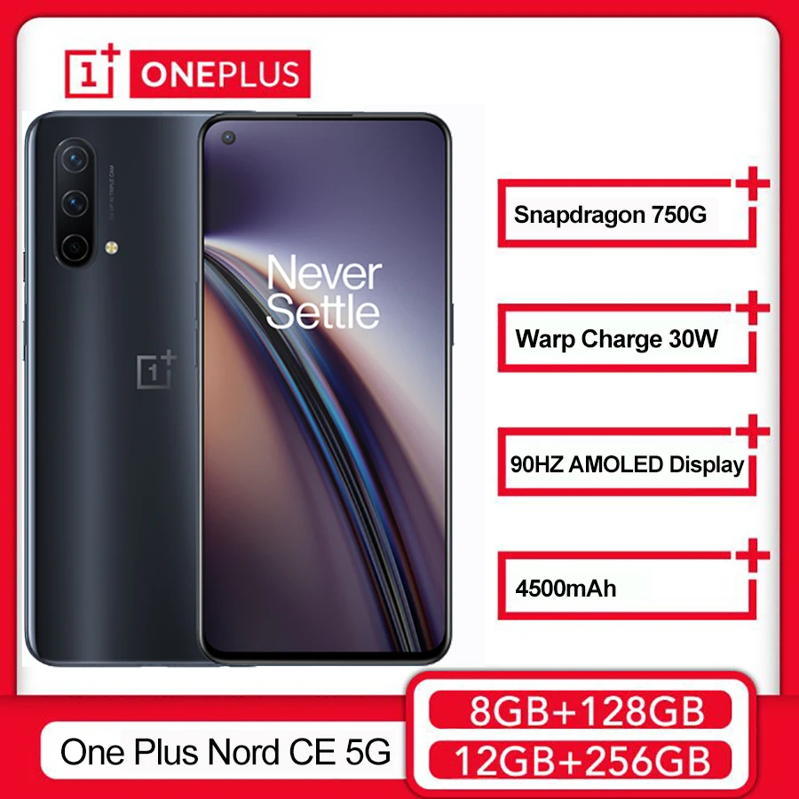 

EU Version OnePlus Nord CE 5G Smartphone Snapdragon 750G 8GB 128GB 90Hz Amoled Screen Warp Charge 30T Plus 4500mAh Mobile Phone