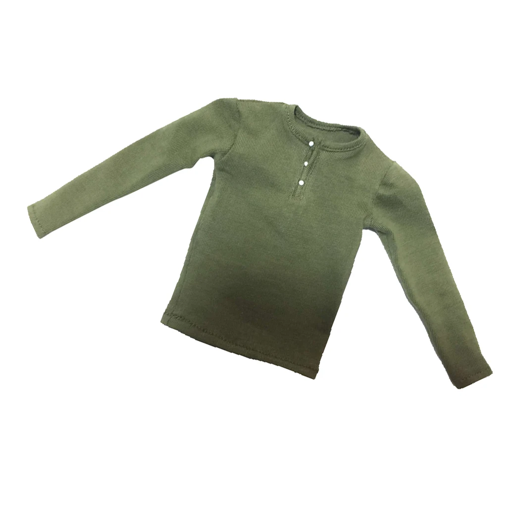 Футболка с длинным рукавом 1/6 Scale верхняя одежда для мужской фигурки 12 дюймов