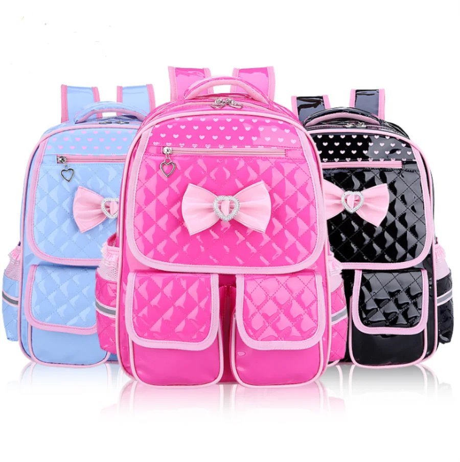 

2021 Fashion Kids Bookbag Children Princess Waterproof PU Leather Backpack for Elementary School Girls