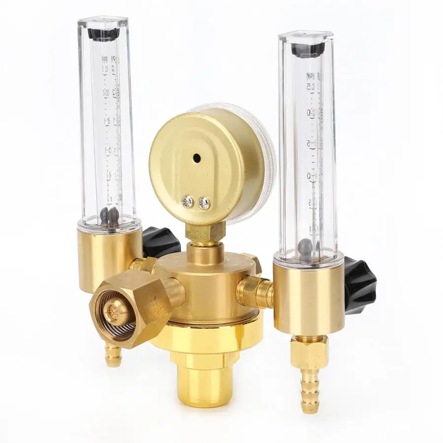 Двойная трубчатая стойка для аргоновый Регулятор газа Давление редуктор