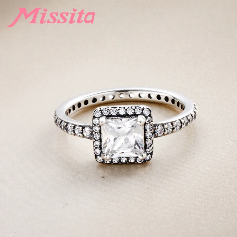 MISSITA 2019 новые серебряные цветные Квадратные Кольца для пальцев прозрачный