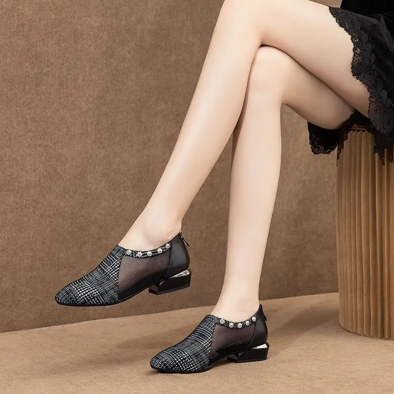 Сандалии гладиаторы женские сетчатые высокие босоножки на низком каблуке