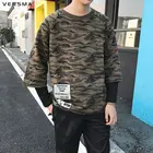 VERSMA 2019 японский Harajuku BF камуфляж с фальш-вставкой, с капюшоном мужской хип хоп Уличная негабаритных Для мужчин толстовки дропшиппинг