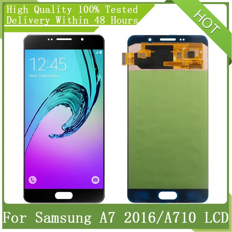 ЖК дисплей 5 дюйма SUPER AMOLED для SAMSUNG GALAXY A7 2016 A710 A710F A7100 с сенсорным экраном и